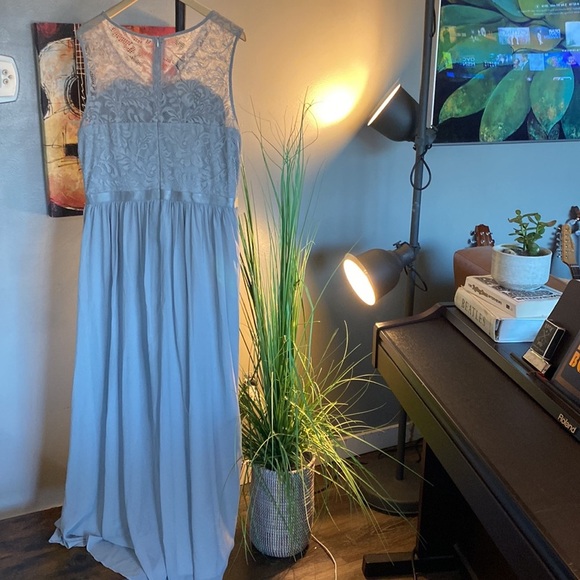 Dress Tells 2XL gray long lace top dressy dress - Picture 11 of 16